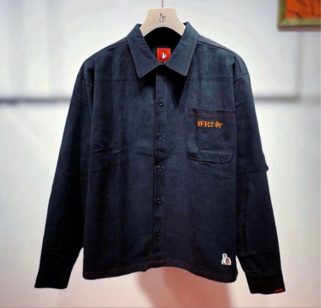FR2ブラック ポケット付きシャツ
