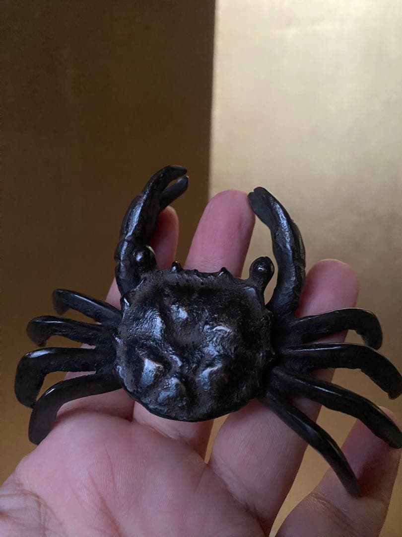 唐銅　ミツ組　蟹