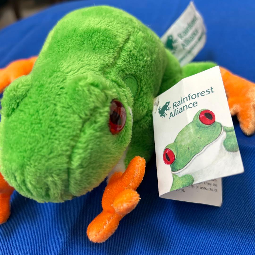非売品レアRainforest Alliance 新品カエルのぬいぐるみ