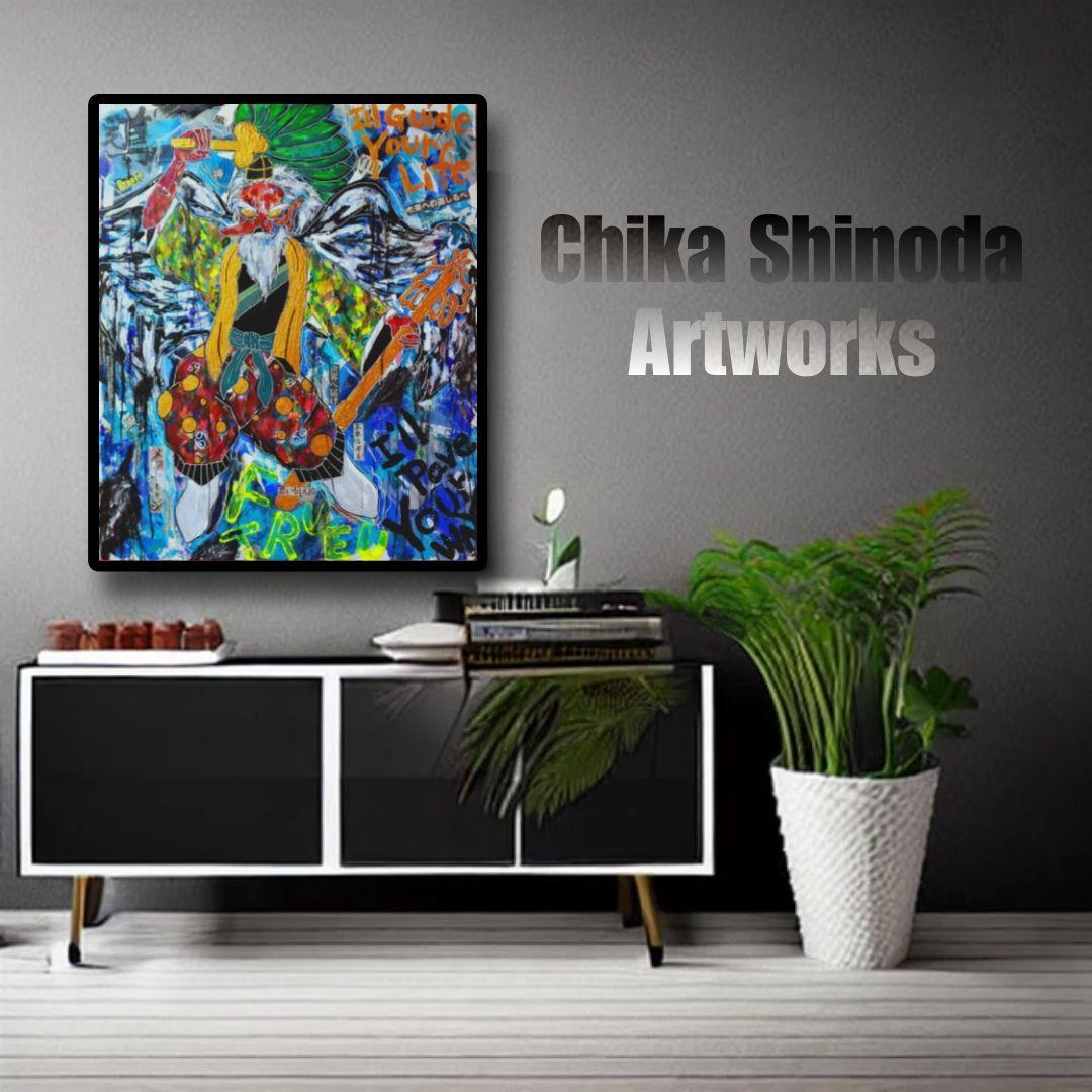 【一点物:F20号】道開きの神SARUTAHIKO-天狗【現代アート/絵画】