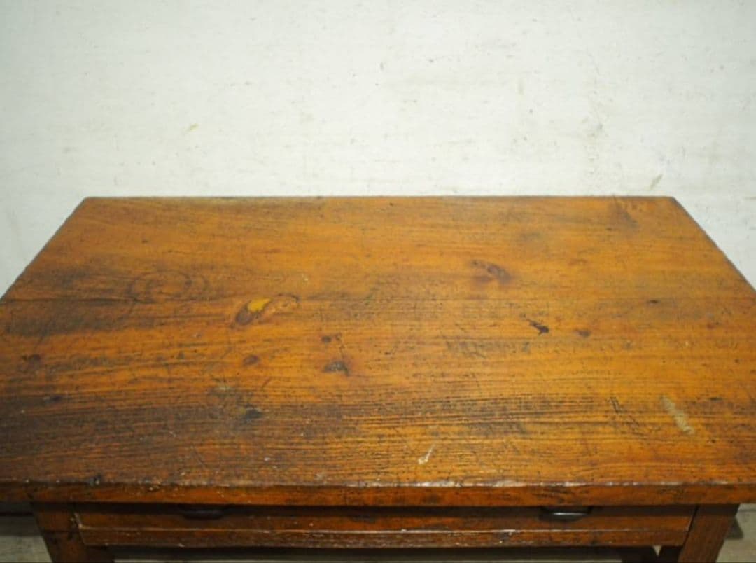 1084 ヴィンテージ　杉の文机　ローテーブル　座卓　引き出し　古家具　レトロ