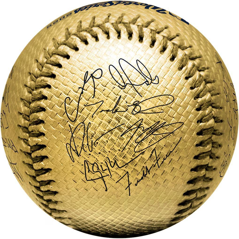 大谷翔平2025限定WSチャンピオン記念サイン入GOLDボールローリング社製