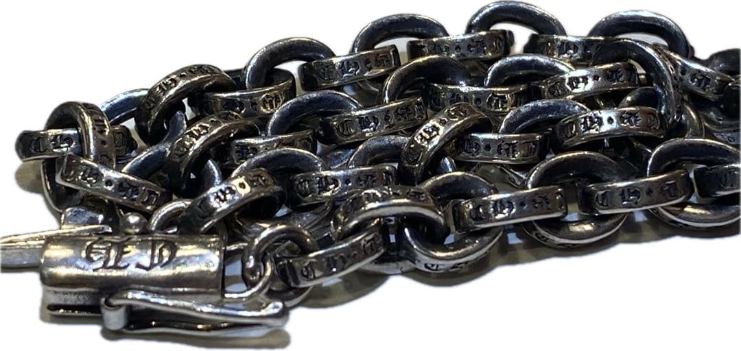 クロムハーツ　ペーパーチェーン シルバーブレスレット　メンズ7インチ