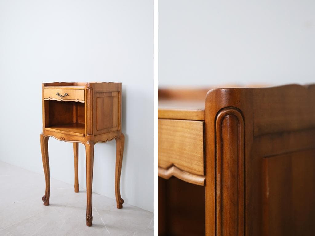 フランスアンティーク猫脚ベッドサイドキャビネット/ナイトテーブル机(86-5-2