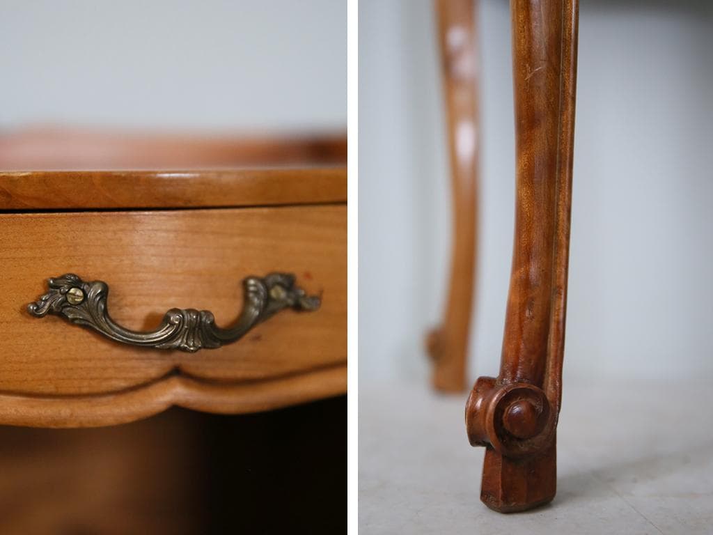 フランスアンティーク猫脚ベッドサイドキャビネット/ナイトテーブル机(86-5-2