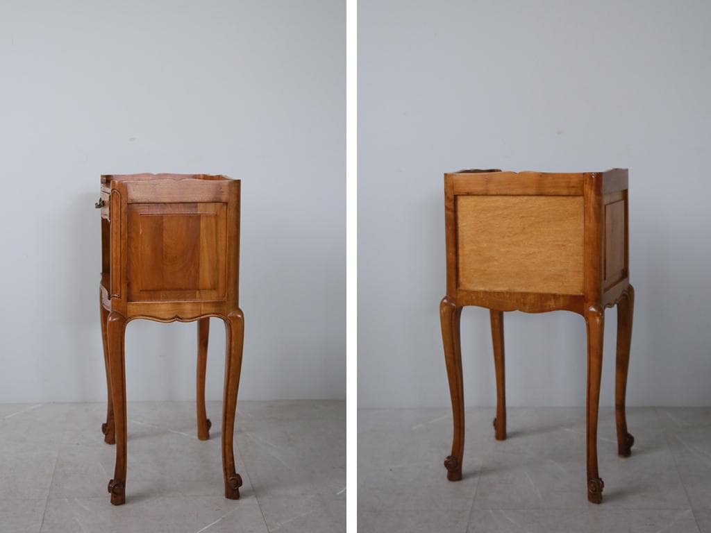 フランスアンティーク猫脚ベッドサイドキャビネット/ナイトテーブル机(86-5-2