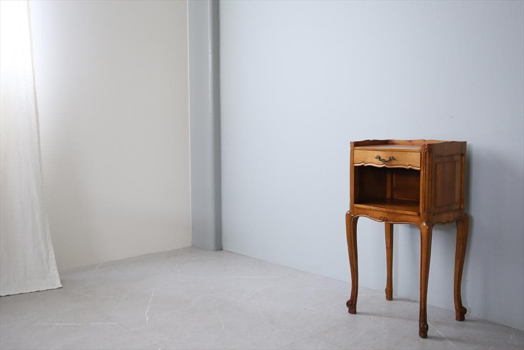 フランスアンティーク猫脚ベッドサイドキャビネット/ナイトテーブル机(86-5-2