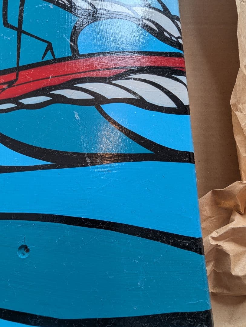 【&T】ヘザーブラウン　原画　スケートボード　波乗りバードと波と花セット