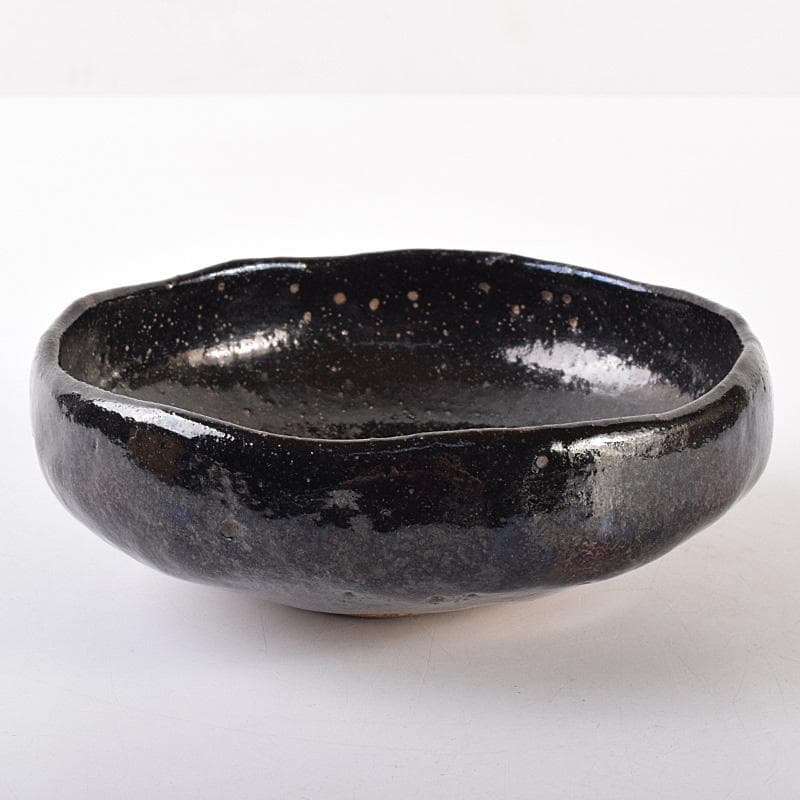 茶道具　楽吉左衛門　黒楽平茶碗　時代箱　V　R7636