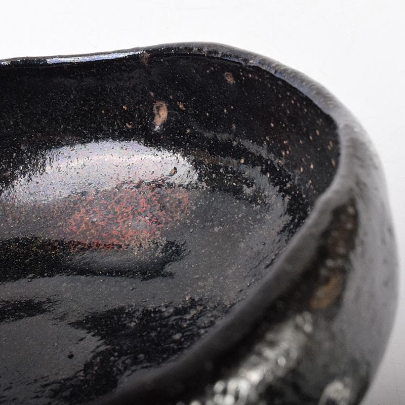 茶道具　楽吉左衛門　黒楽平茶碗　時代箱　V　R7636