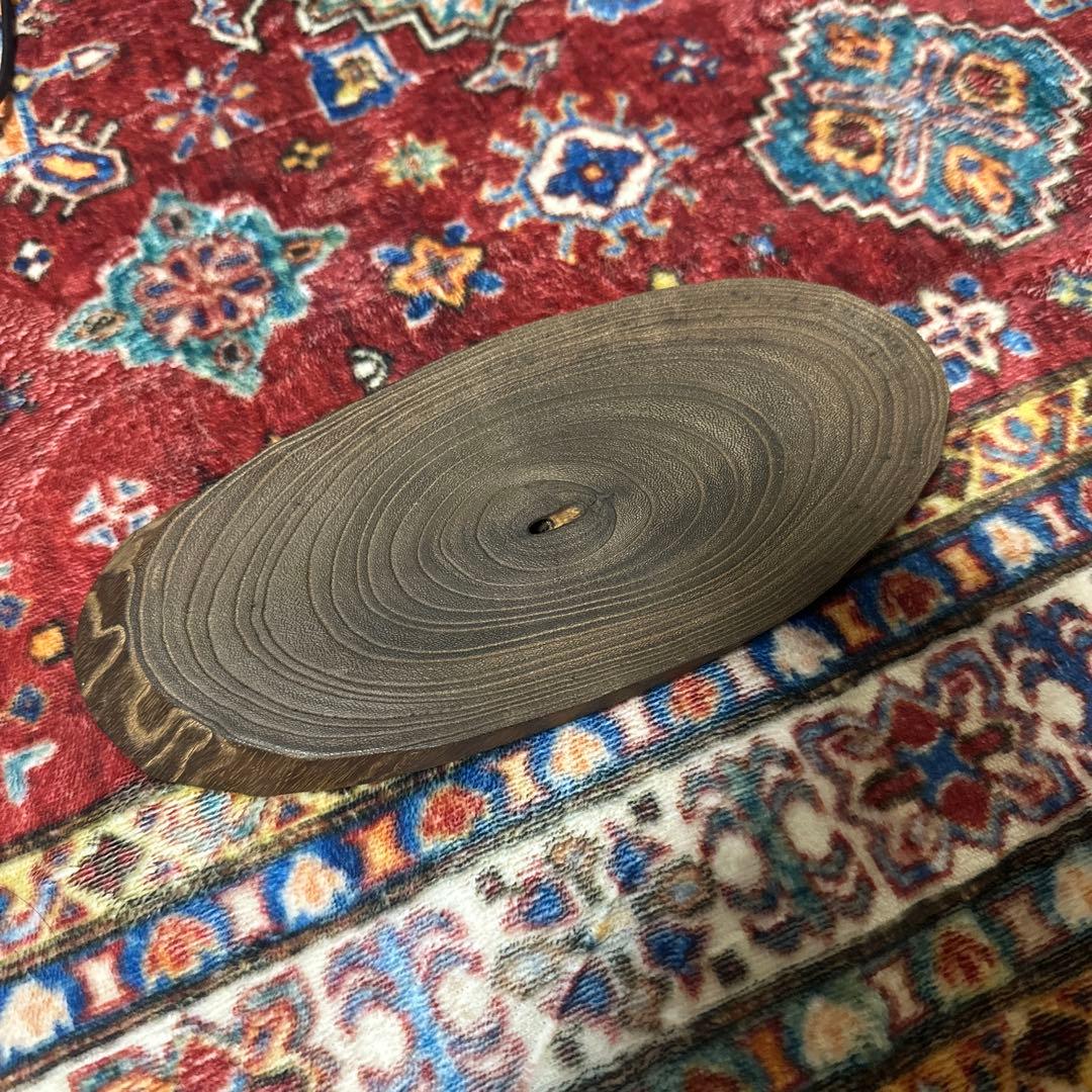 木製楕円形オブジェ プレート