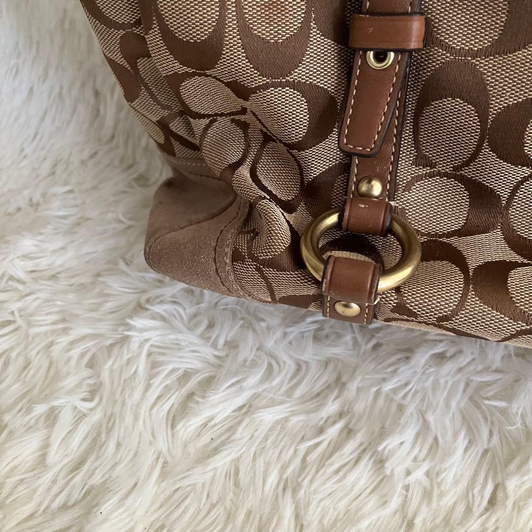 COACH コーチ ハンドバッグ シグネチャー ブラウン