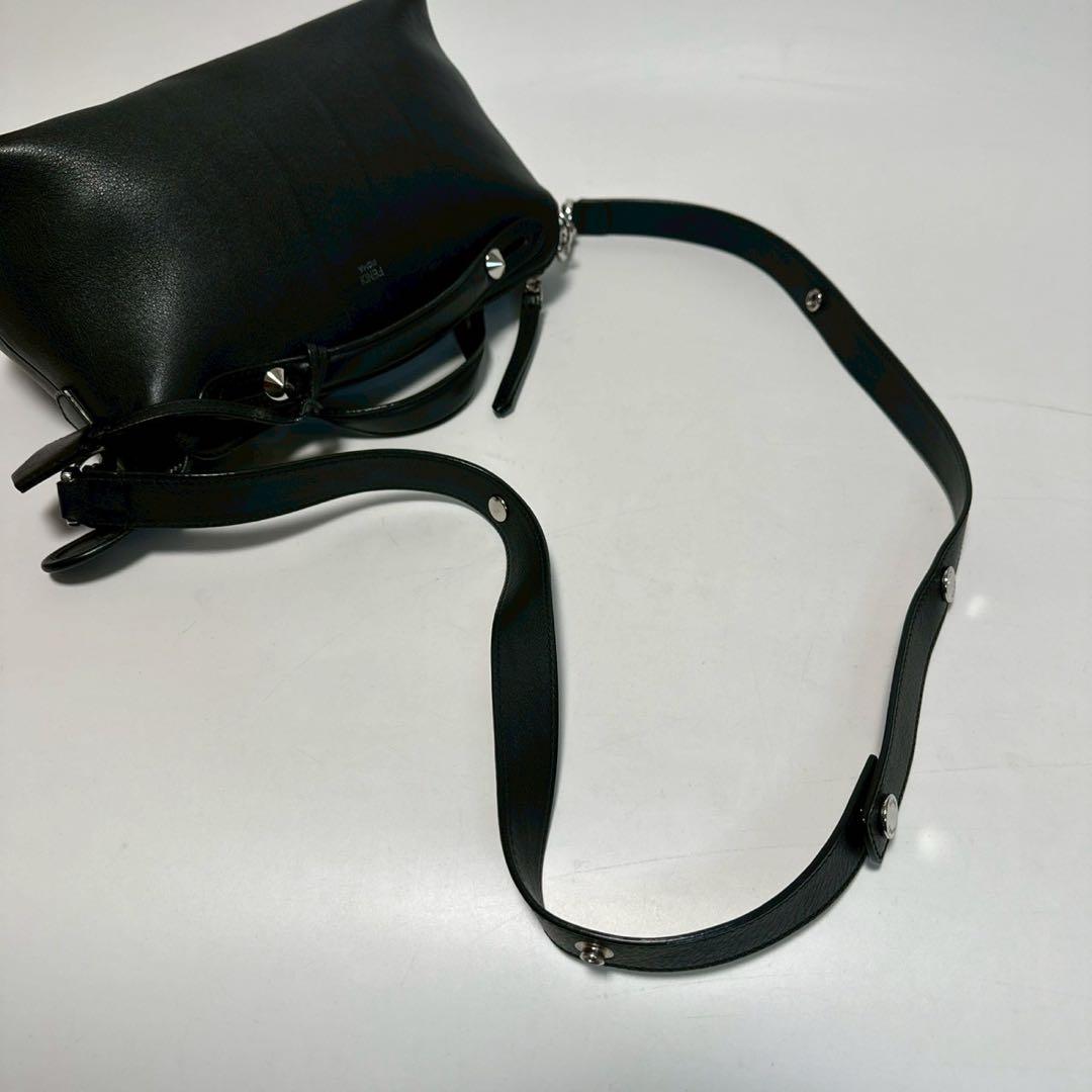 u77【極美品】保存袋付　フェンディ　バイザウェイ　ミディアム 黒　2way.