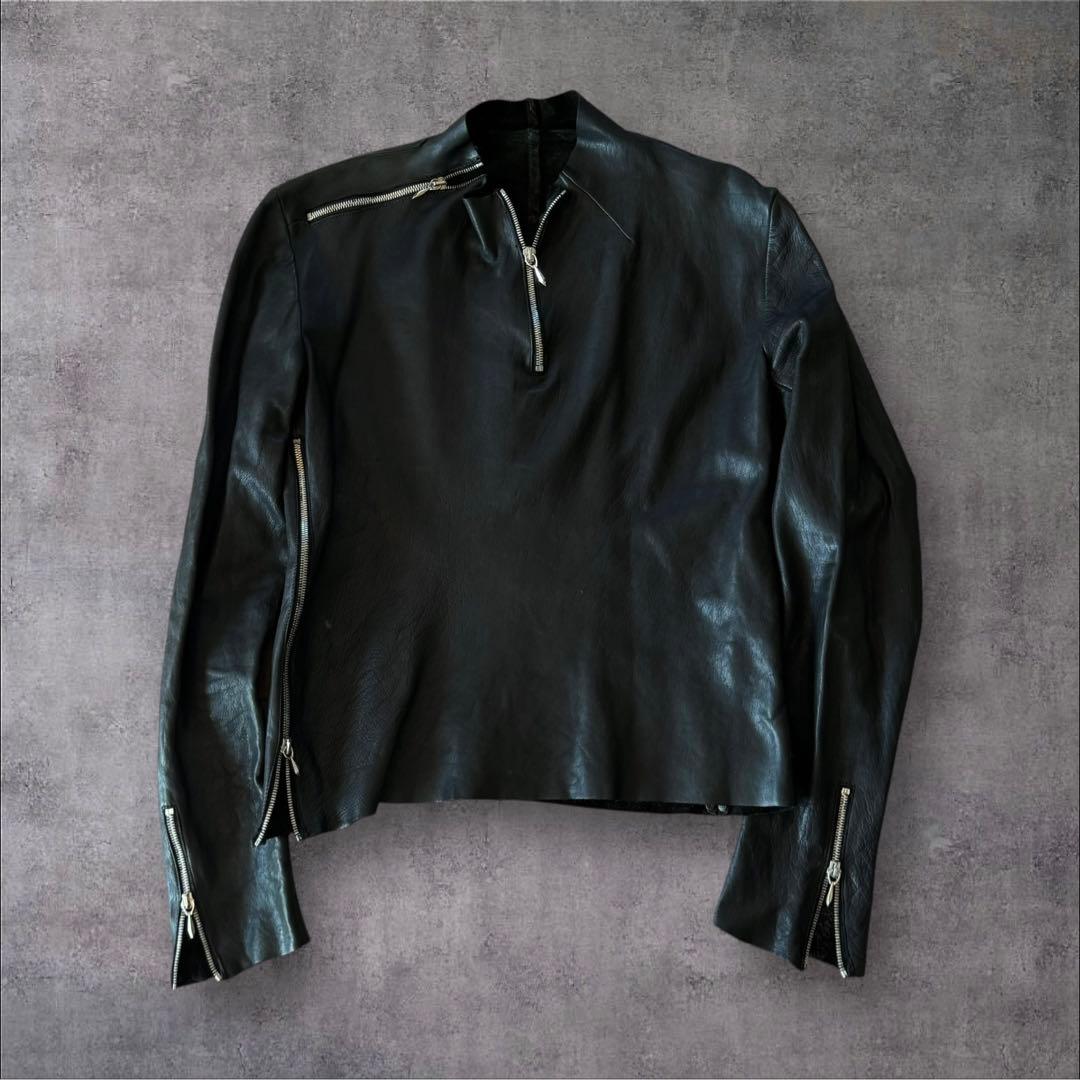 incarnation guidi変形ライダース　ハーフジップブルゾンXS