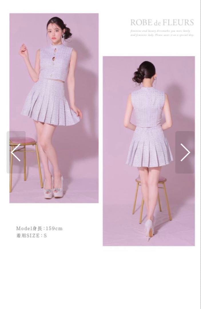 ROBE de FLEURS ホワイトドレス Sサイズ