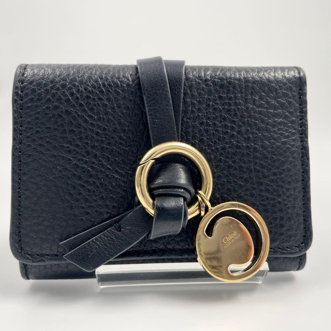 【✨美品】 クロエ 三つ折り財布 アルファベット スモールトリフォールド 黒