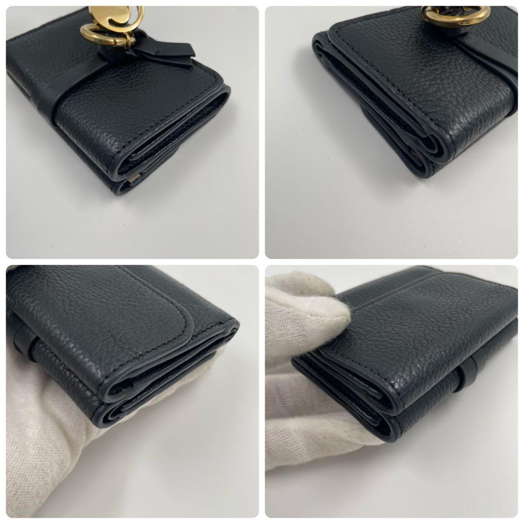 【✨美品】 クロエ 三つ折り財布 アルファベット スモールトリフォールド 黒