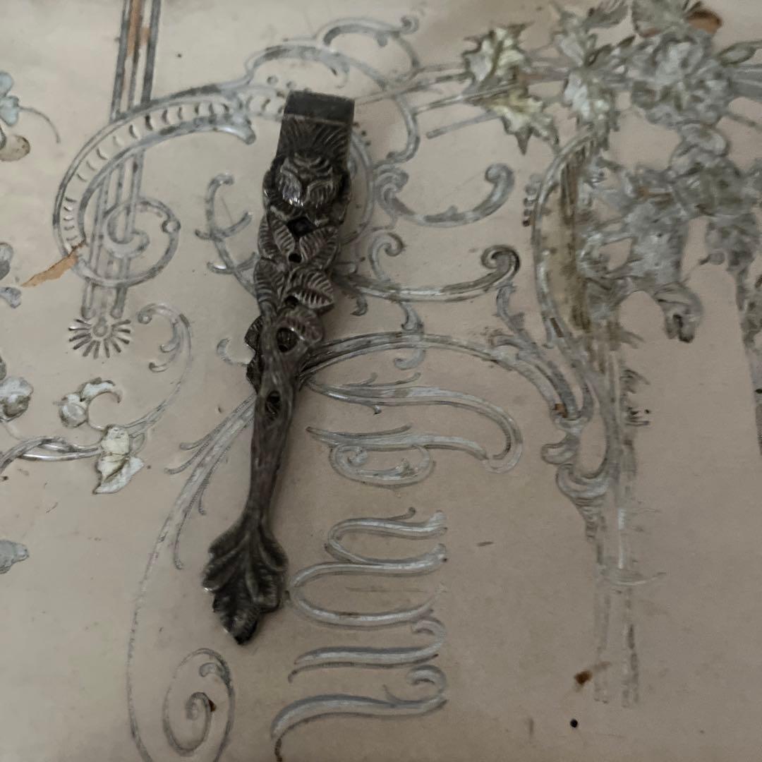 アンティーク　シルバープレート　カトラリー　バラ　ブロカント　トング