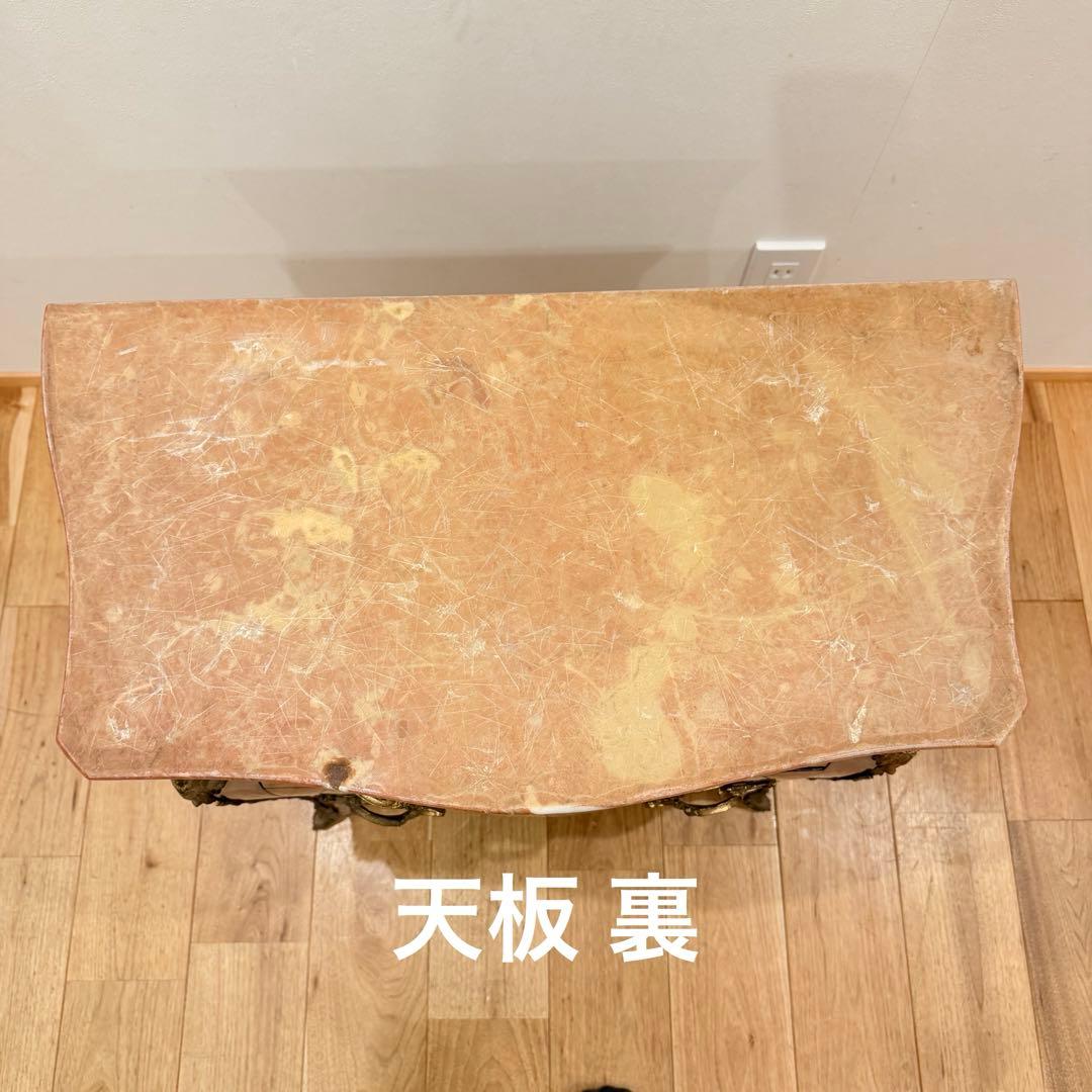 店舗 撮影用 空間が一気に映える 猫脚 アンティーク チェスト 大理石天板 象嵌