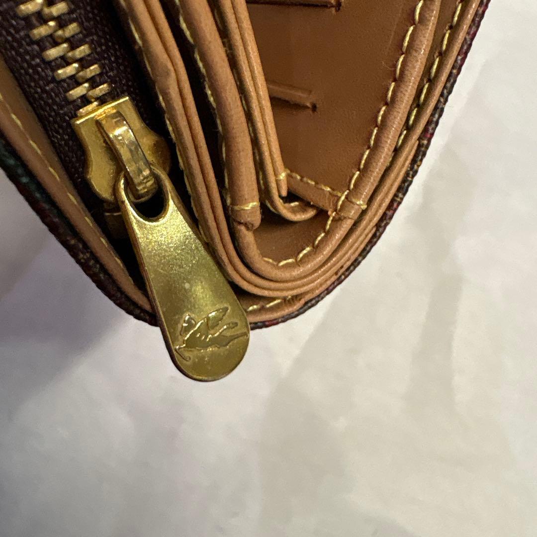 未使用ETRO エトロペイズリー柄ブラウン系 二つ折り財布ファスナーレザー