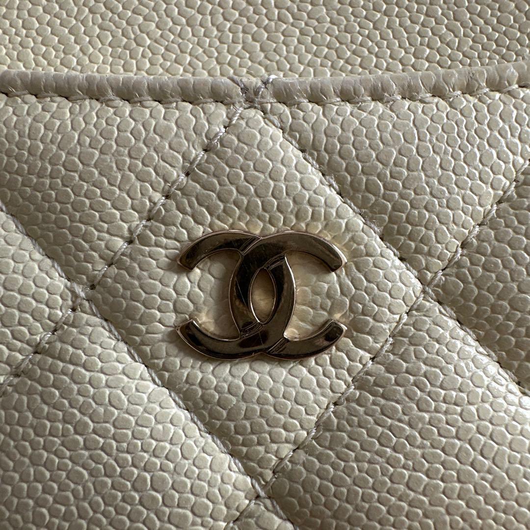 【希少カラー】シャネル　キャビアスキン　ケース　ミニ財布　カードケース