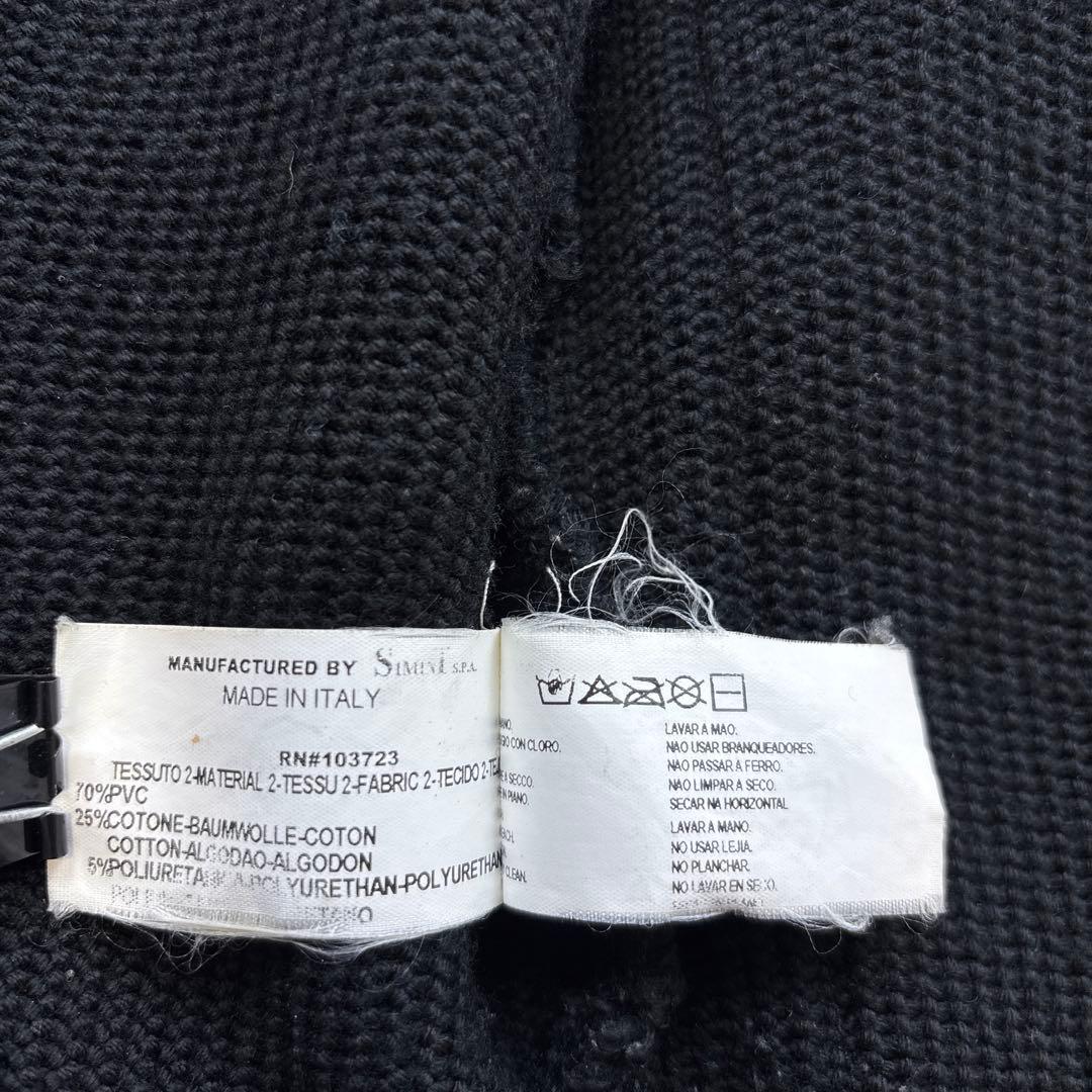 美品 エンポリオアルマーニ レザージャケット コンビブルゾン 切替え M 黒