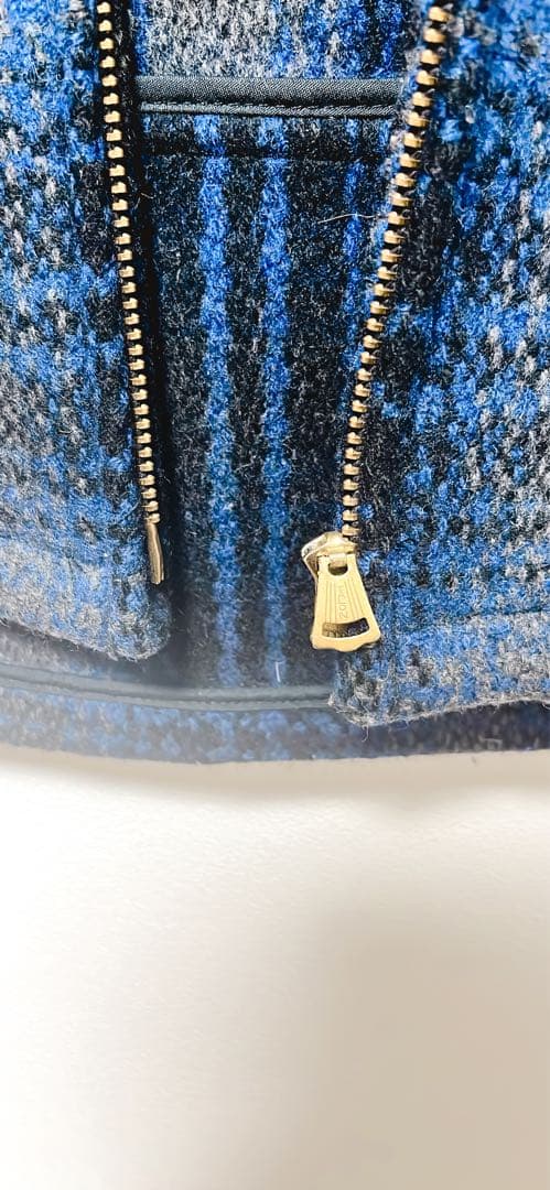 Cushman ウールジャケット 青黒チェック　Sサイズ