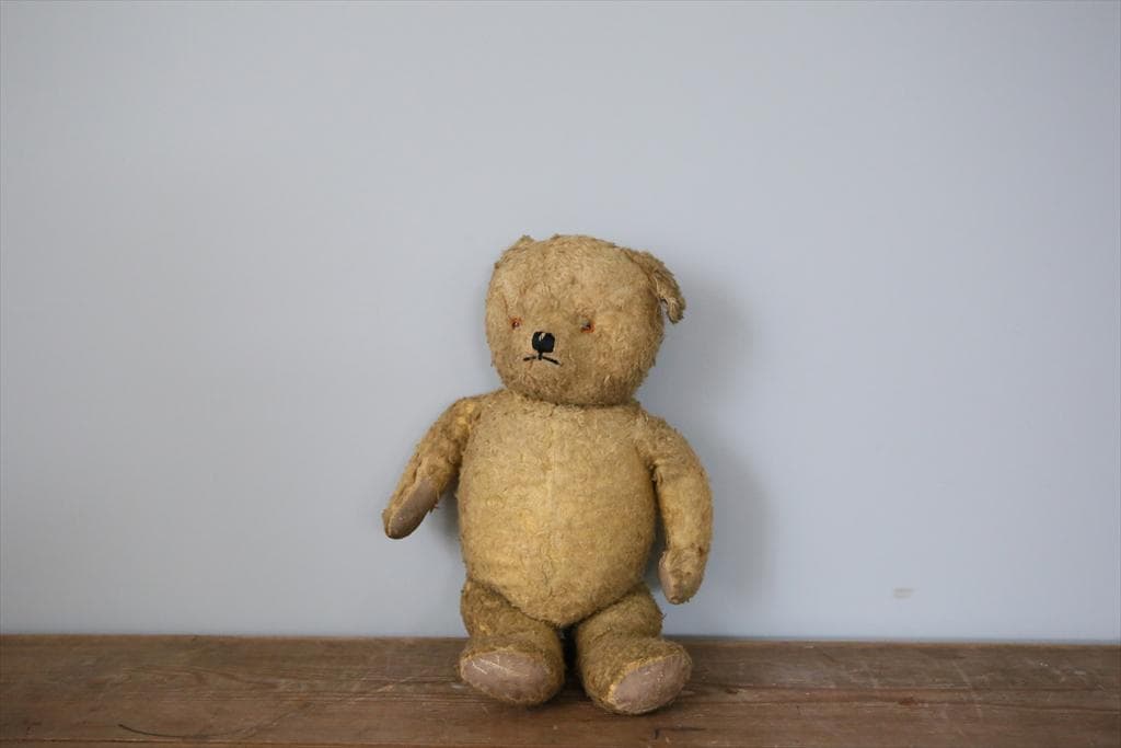 英国アンティークテディベア/くまのぬいぐる/熊オブジェ/ブラウン茶色85-109