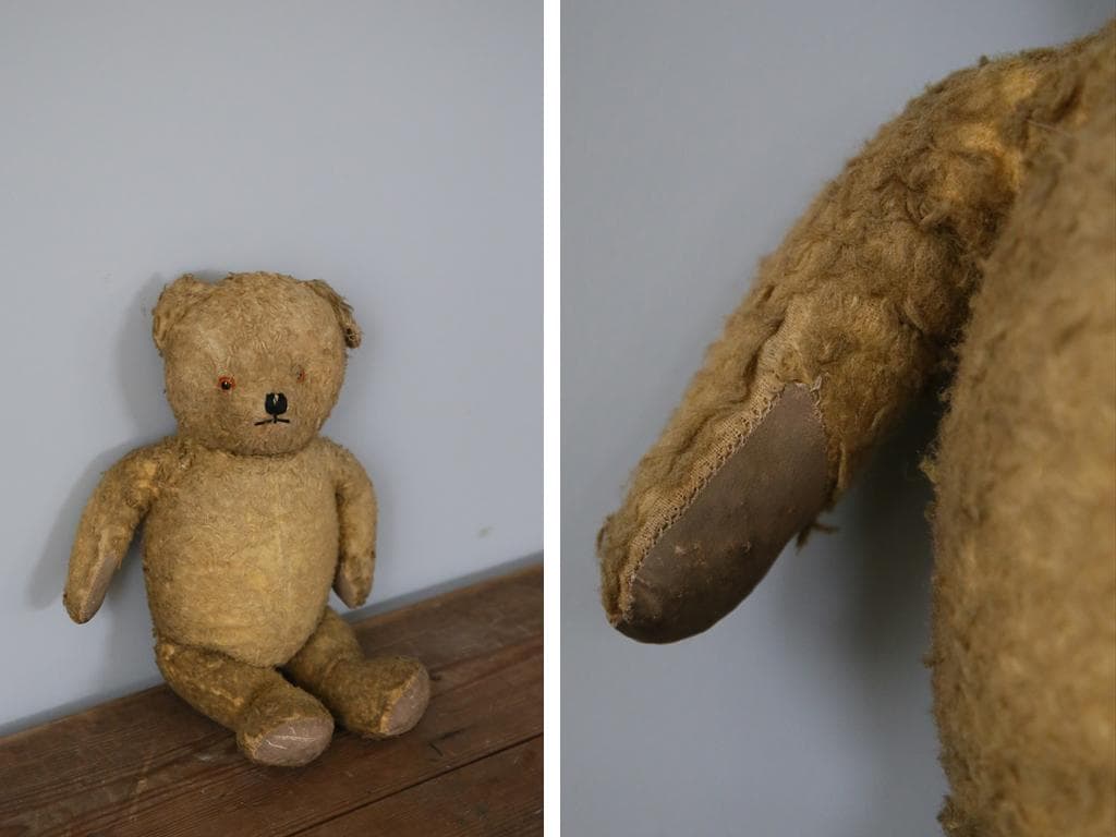 英国アンティークテディベア/くまのぬいぐる/熊オブジェ/ブラウン茶色85-109