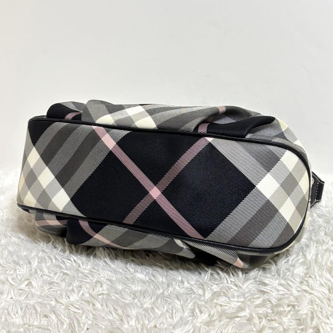 【美品】 バーバリー ブルーレーベル セミショルダーバッグ チェック レザー
