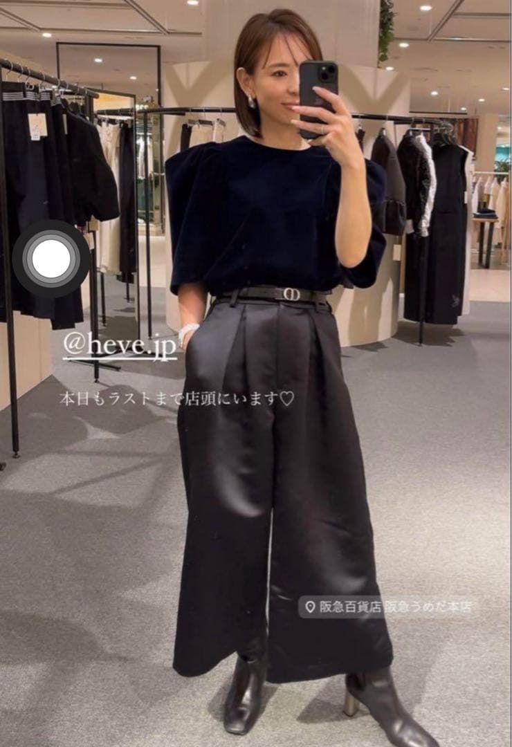 【完売】heve へイヴ サテンフレアガウチョパンツ