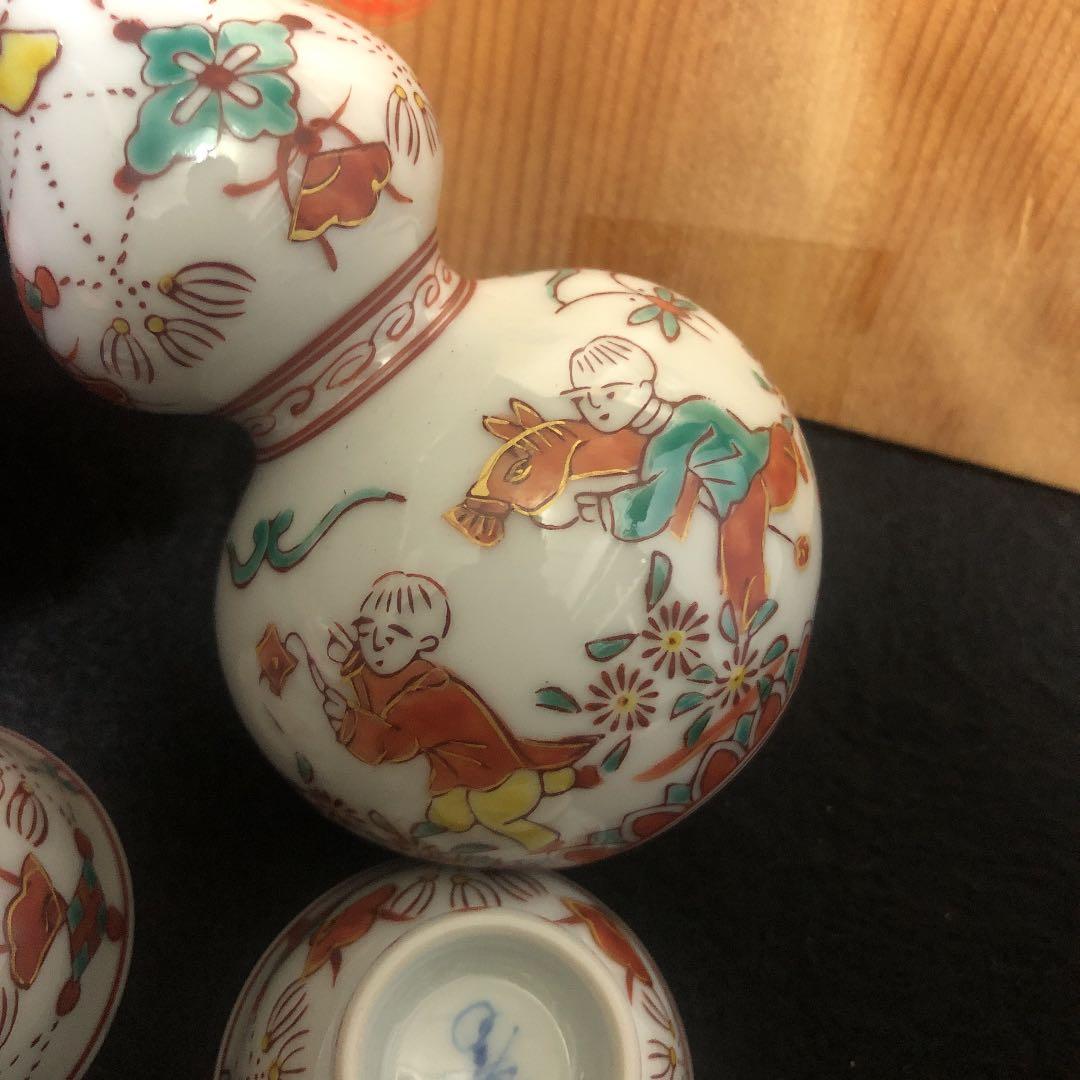 【和】古美術収集家買出品　古九谷焼酒器セット　色絵