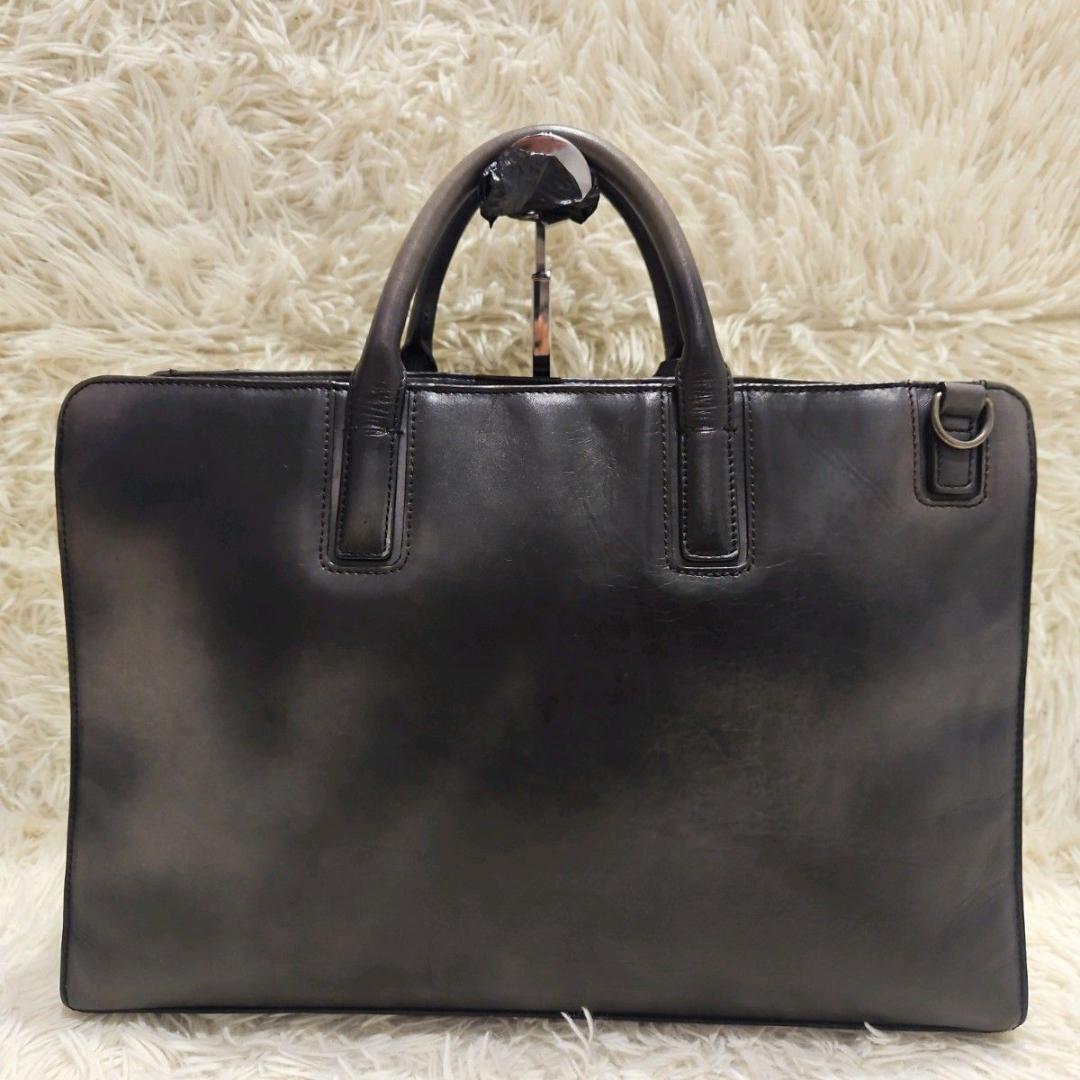 美品 マザーハウス ビジネスバッグ アンティーククラシッレザー A4 ブラック