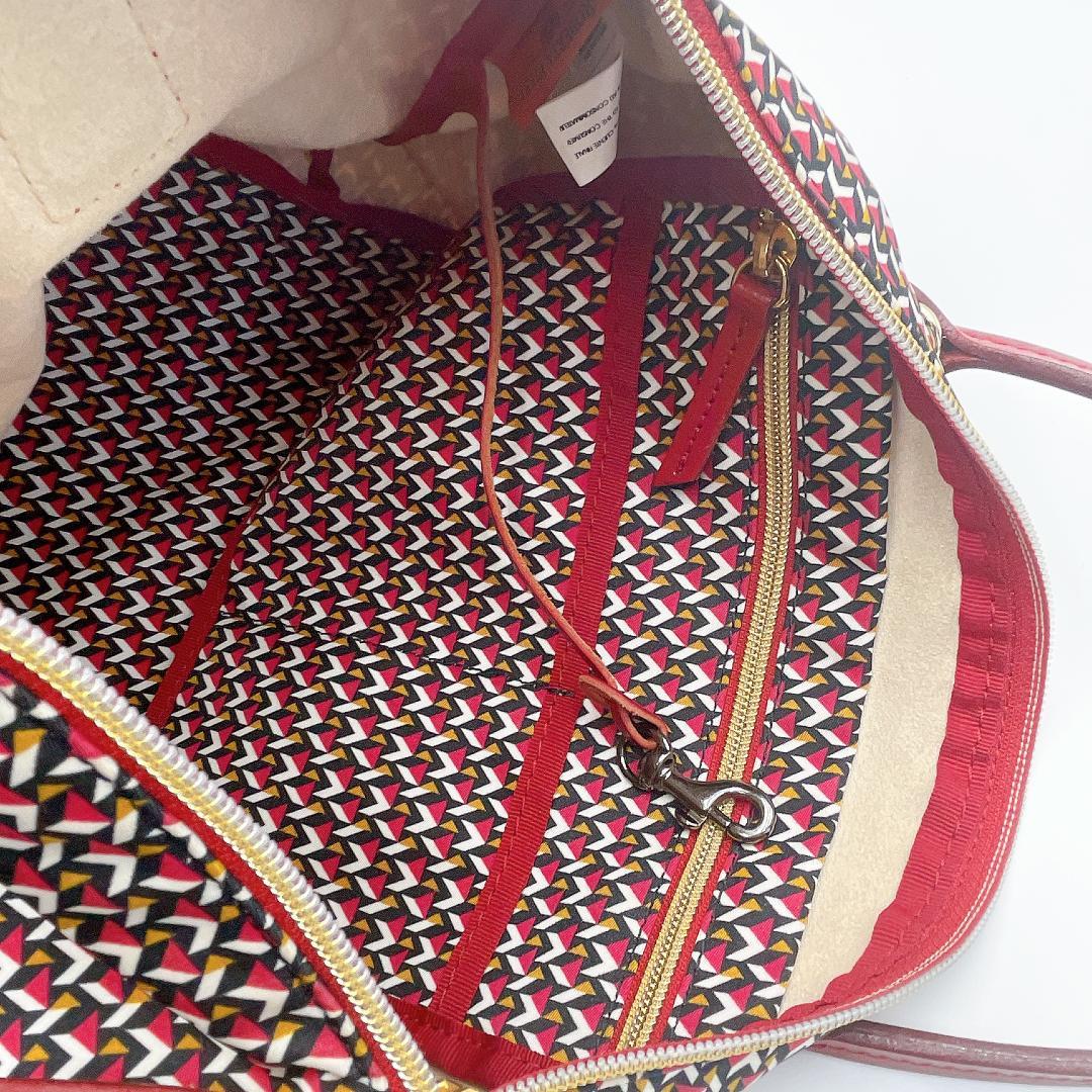 極美品 ROBERTA PIERI 2wayバッグ TATAMI 赤f261