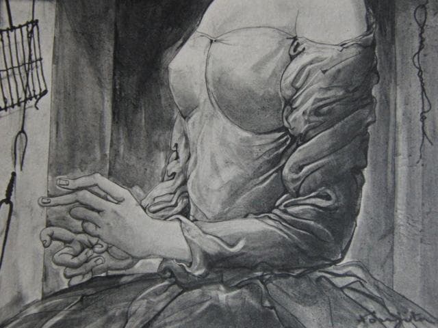 藤田嗣治、【婦人像 】、希少な限定額装用画集画、新品高級額 額装付