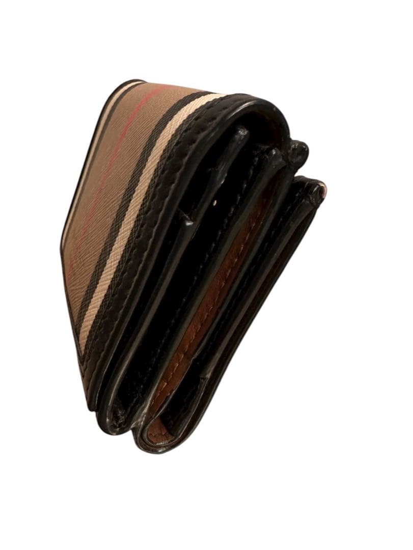 『極美品』Burberry ストライプ 二つ折り財布，最終値下げ