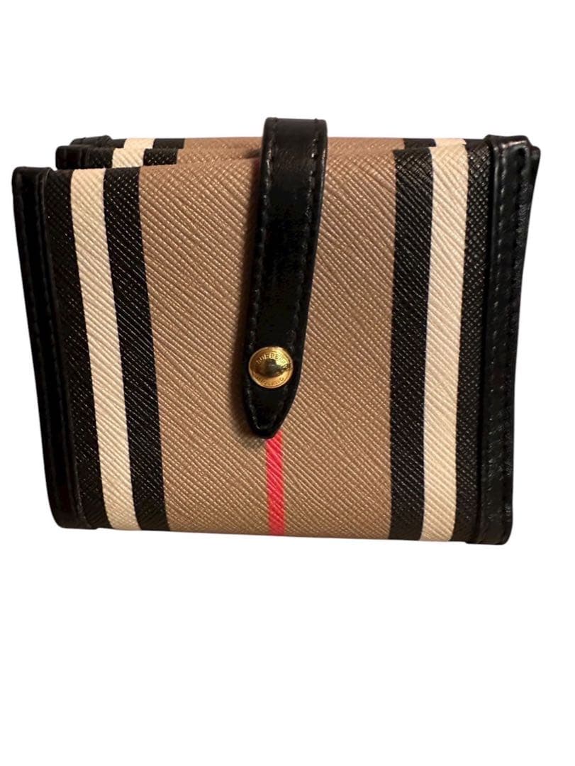 『極美品』Burberry ストライプ 二つ折り財布，最終値下げ