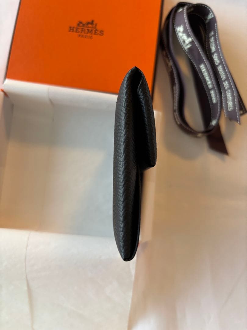 【新品】エルメス HERMES バスティア ケース 黒 小銭入れ 財布