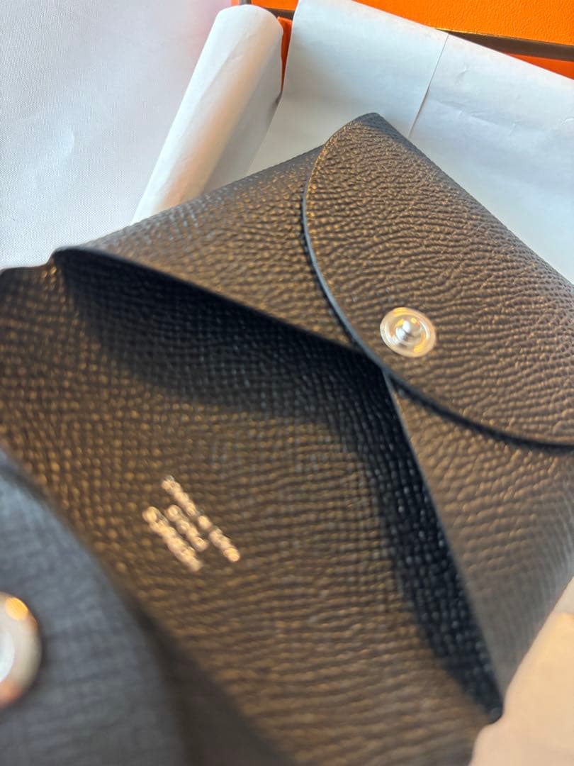【新品】エルメス HERMES バスティア ケース 黒 小銭入れ 財布
