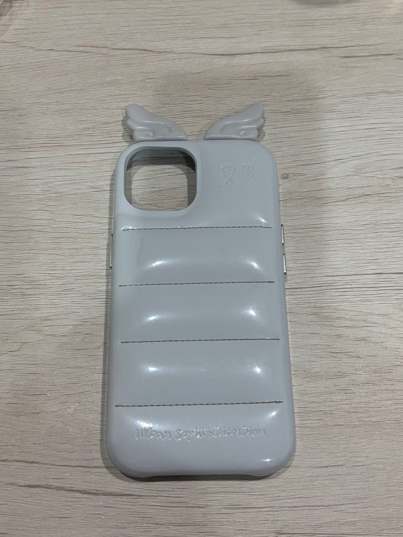 アーバンソフィスティケーション水色羽根付きスマートフォンケース