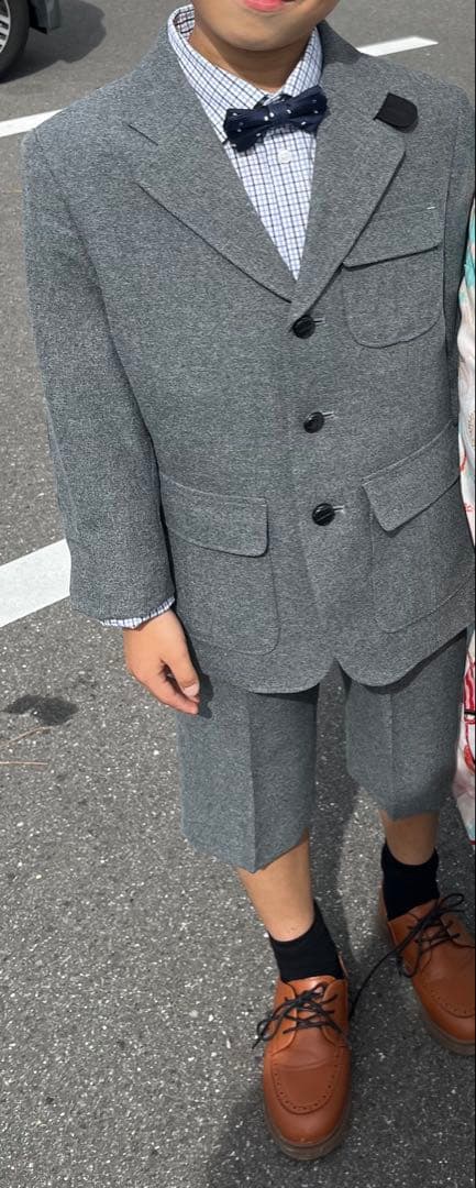 七五三，英国風男の子スーツ靴6点セット、フォーマル発表会結婚式、130センチ