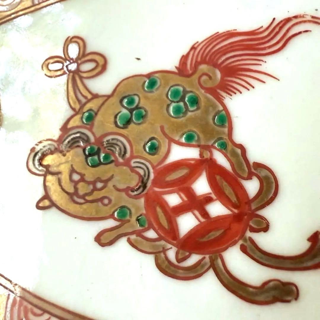 超限定15日20時迄‼️上手伊万里唐獅子牡丹富貴繁栄の舟形膾皿切支丹皿刺身皿 5客