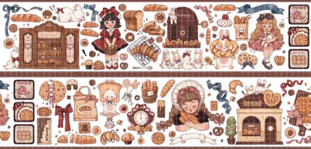 巻売 625★ 海外 マスキングテープ マステ PET 兎 装飾 人物 水晶