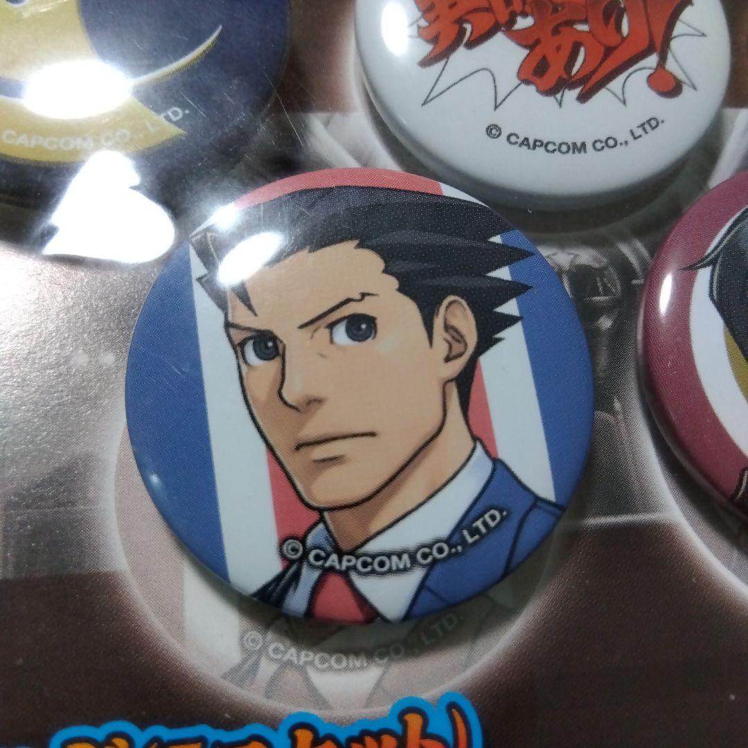 【逆転裁判】成歩堂龍一＆御剣怜侍＆王泥喜法介＆希月心音 缶バッジ ５個セット