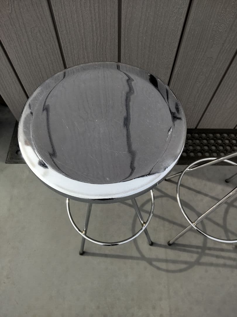 【引き取り】ステンレス スツール チェアー 2脚セット カウンター 植物台