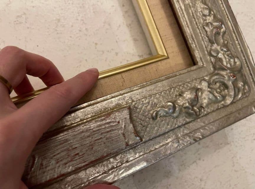 大きいアンティーク木製フレーム額縁