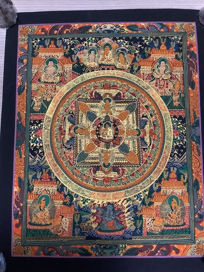 《 チベット密教　新品　1点物 》 手描き　曼荼羅　仏陀　釈迦　仏画　仏教　d3