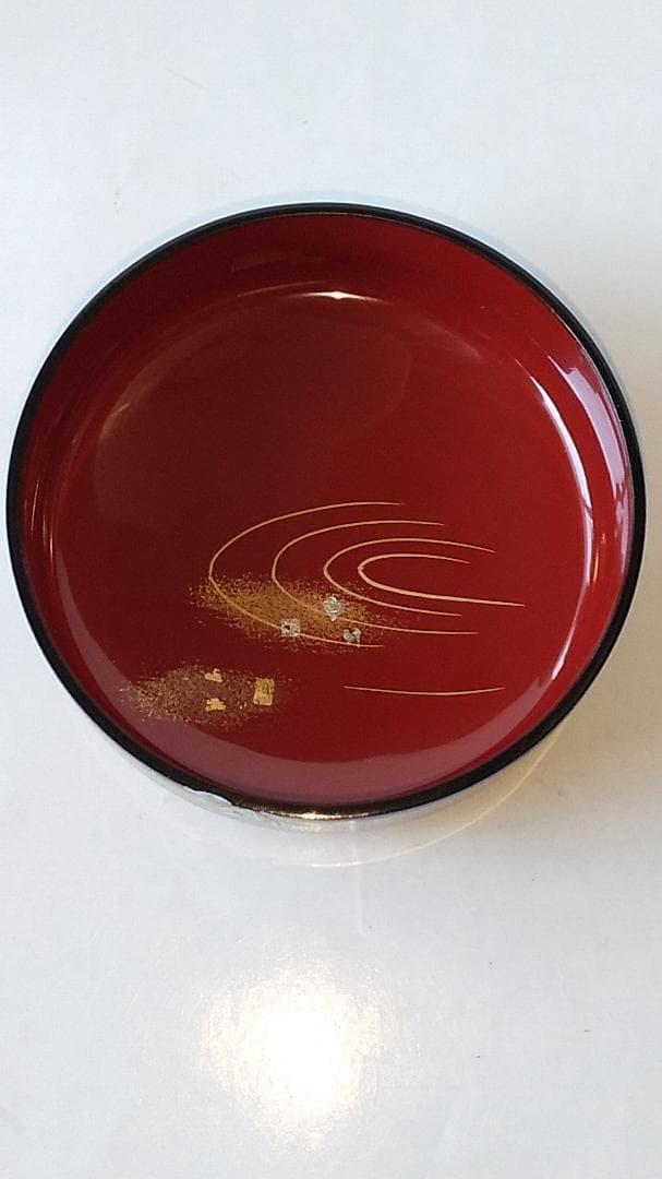 蒔絵師 佐々木麗峰 作 内朱塗 ひつじ草蒔絵 中棗 共箱 栞 漆器 茶道具 新品