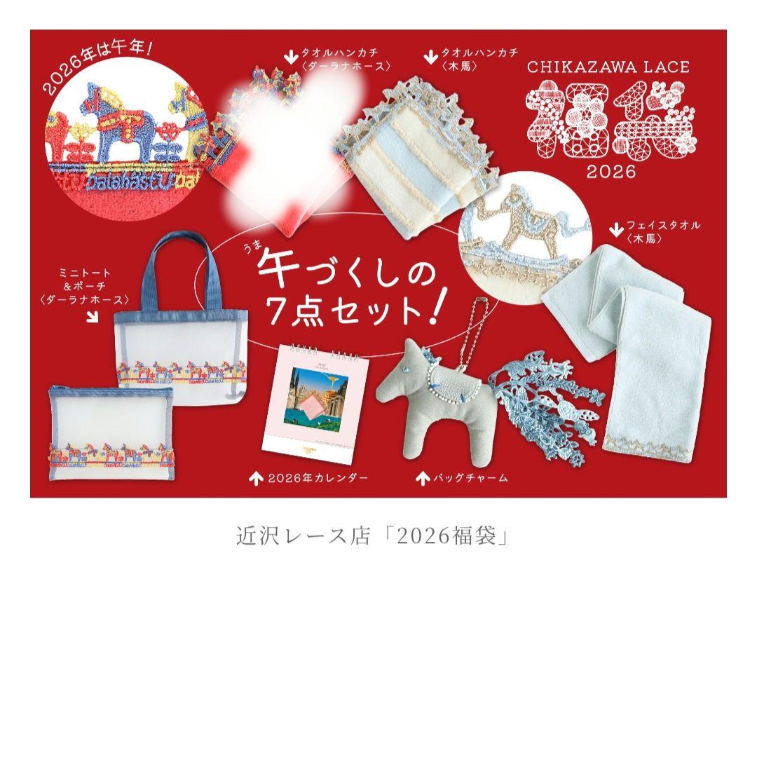 ◎新品未使用品◎近沢レース 福袋 馬 2026 ハッピーバッグ 午年6点セット
