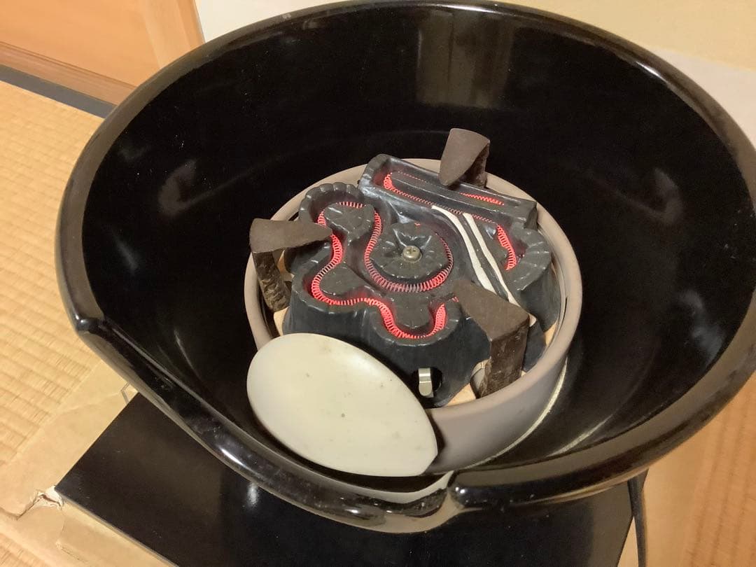 茶道具　紅鉢　野々田電熱器敷板セット